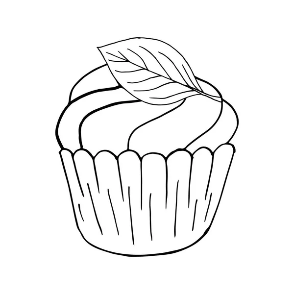Yapraklı Kek Doğrusal Simgesi Yapımı Kek Tasarımınız Için Vektör Illüstrasyonu — Stok Vektör