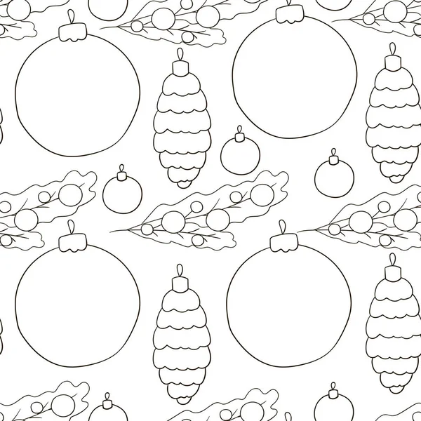 Modèle Vectoriel Sans Couture Avec Décorations Arbres Noël Cadeaux Modèle — Image vectorielle