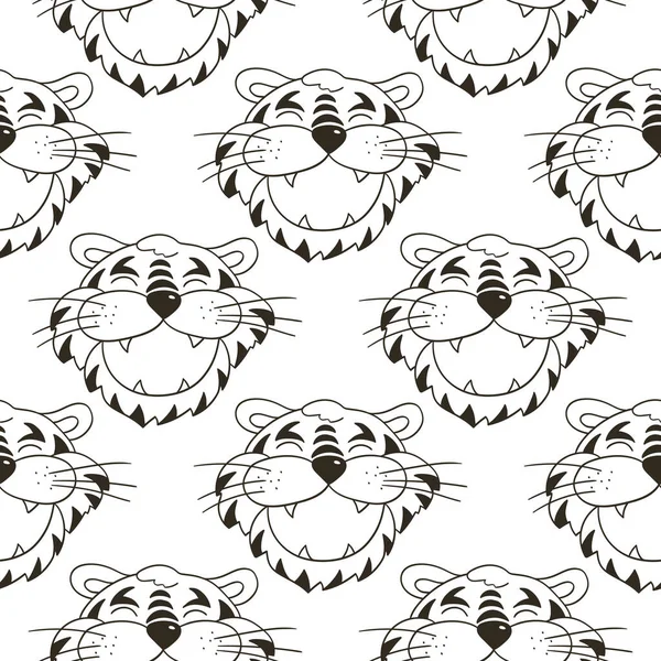 Kaplan Yılı. Kaplan yüzlü kusursuz vektör deseni. Şablon. 2022 yılbaşı tatili. Kumaş, renk, ambalaj vs. için kullanılabilir