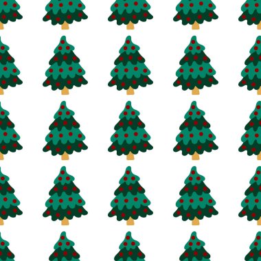 Noel 'in kusursuz deseni elle çizilmiş. Noel ağaçları. Tasarım için yazdır