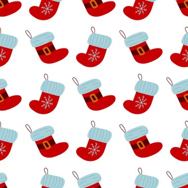 Noel 'in kusursuz deseni elle çizilmiş. Noel stoku. Tasarım, tekstil, kumaş, duvar kağıdı, ambalaj kağıdı