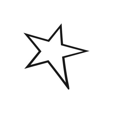 Noel, kış ikonu. Yıldız. El çizimi monokrom çizimleri. Siyah özet. Boyama sayfaları, kartpostallar için tasarım. Simge, rozet, işaret, etiket, iğne, logo