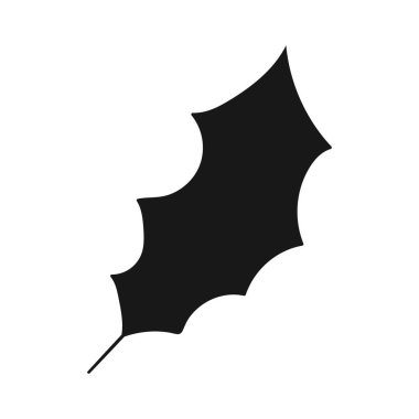 Noel, kış ikonu. Holly mi? Siluet. Bilmeceler ve çocuklar için eğitici aktiviteler tasarlıyor. Simge, rozet, işaret, etiket, iğne, logo