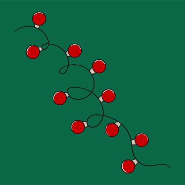 Noel, kış ikonu. Çelenk. El çizimi renk çizimi. Siyah özet. Kartpostallar, el ilanları için tasarım. Simge, rozet, işaret, etiket, iğne, logo