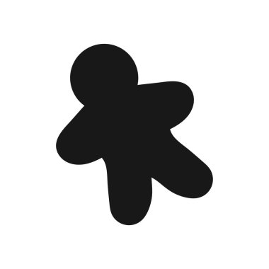 Noel, kış ikonu. Zencefilli çörek. Siluet. Bilmeceler ve çocuklar için eğitici aktiviteler tasarlıyor. Simge, rozet, işaret, etiket, iğne, logo