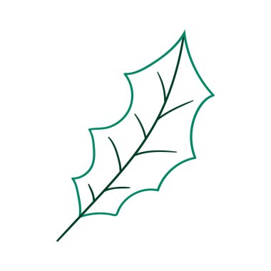 Noel ikonu. El çizimi resim ikonu. Holly mi? Renkli taslak. Boyama sayfaları, kartpostallar için tasarım. Simge, rozet, işaret, etiket, iğne, logo