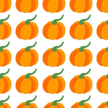 Kabak pürüzsüz vektör deseni. Balkabağı kumaş deseni. Doğal stil, çeşitli izler, eşarplar, giysiler için uygun.