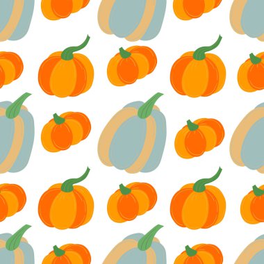 Kabak pürüzsüz vektör deseni. Balkabağı kumaş deseni. Doğal stil, çeşitli izler için uygun eşarplar, kıyafetler, yastıklar, ambalaj, şişe