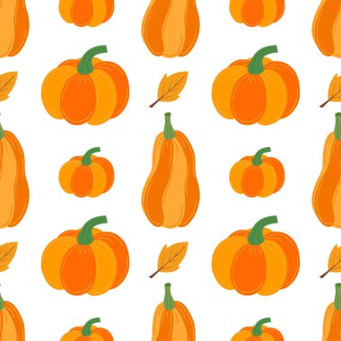 Balkabağı kumaş deseni. Sonbahar pürüzsüz desen. Doğal stil, çeşitli izler ve eşarplar için uygun.