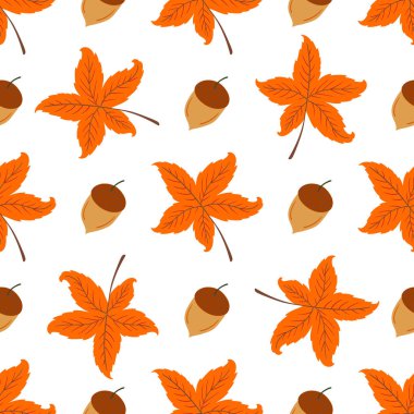 Sevimli sonbahar pürüzsüz deseni. Masal ağacı yaprakları. Çocuk odası tasarımı, duvar kağıdı deseni