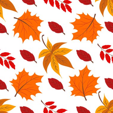 Sevimli sonbahar pürüzsüz deseni. Peri masalı yaprakları. Yaratıcılığın için duvar kağıdı. Yazdır