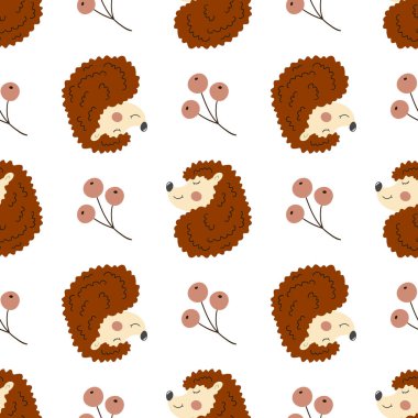 Sonbahar pürüzsüz desen. Şirin kirpiler deseni