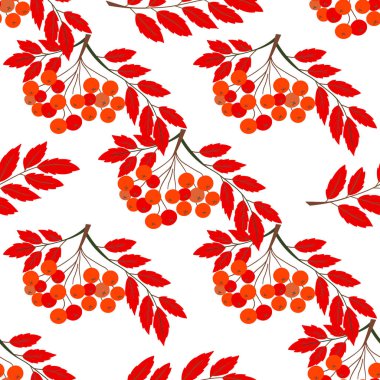 Böğürtlenli, dikişsiz şirin bir sonbahar deseni. Kırmızı yaban mersini ve sonbahar yaprakları. Mutfak için bu desen