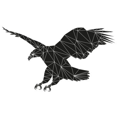 Üçgenler kartal uçan soyut silüeti