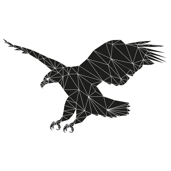 Adlerflug abstrakte Silhouette von Dreiecken — Stockfoto