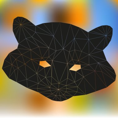 Rakun burun. Üçgenler hayvanlardan siluetleri