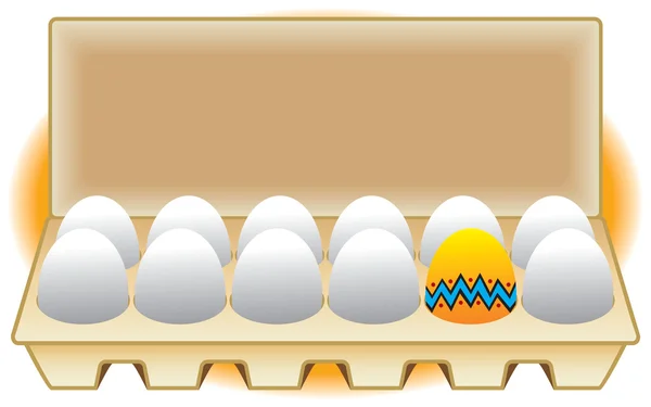 Huevo de Pascua en un cartón — Archivo Imágenes Vectoriales