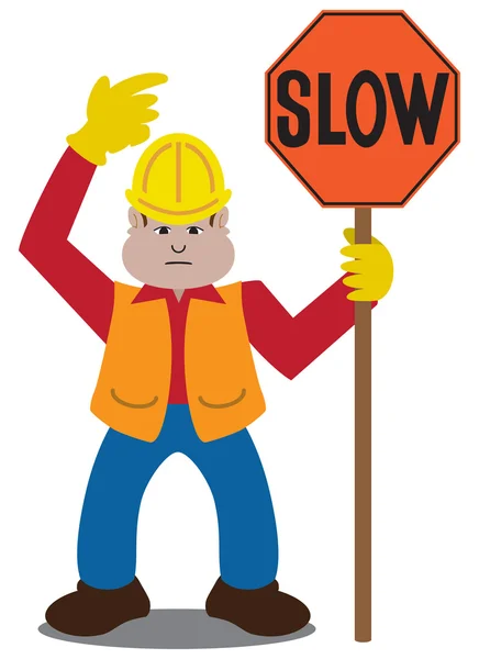 Flat Vector Flagger — Stock Vector