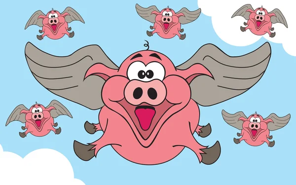 När grisar flyger — Stock vektor