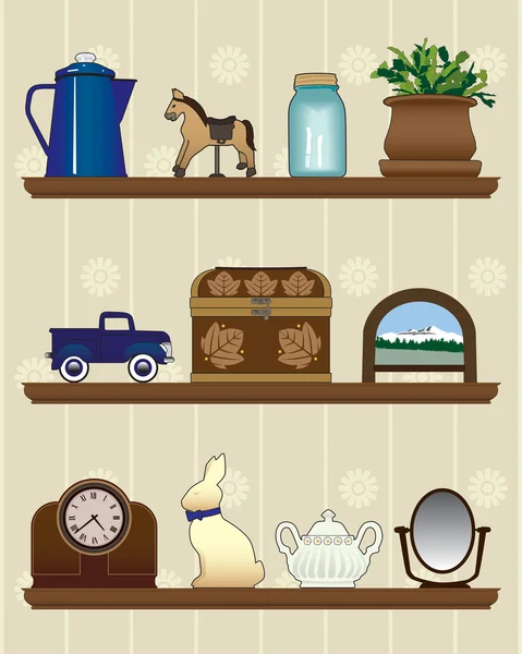 Estantes de Knick Knack — Vector de stock