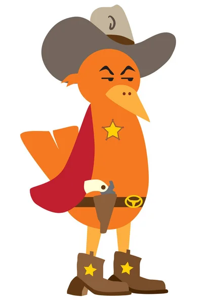 Sheriff Dibujos Animados Está Comprobando Alguna Actividad Sospechosa — Vector de stock