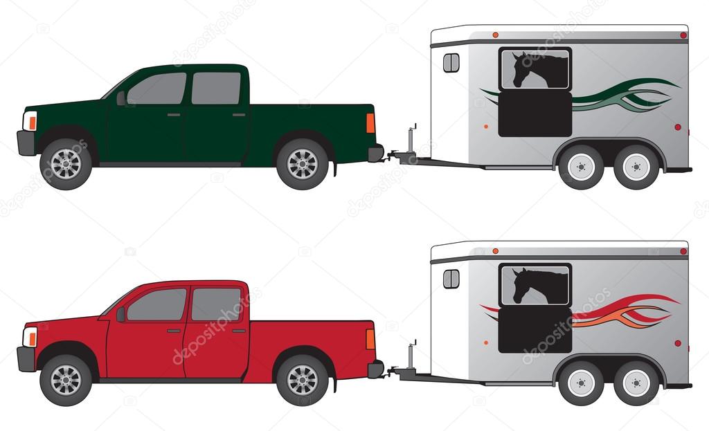 Pickup With Horse Trailer