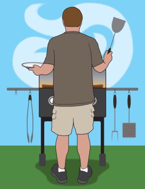 Barbecuer arka bahçesinde