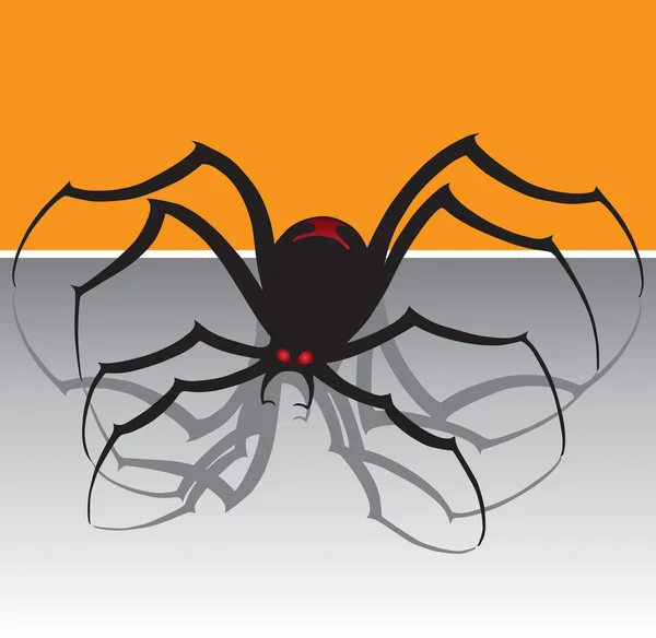 Scary Black Widow — Stock Vector