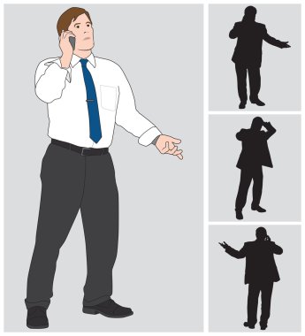 Businessman on Cell 4 clipart