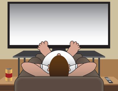 Sandalye patates Tv önünde