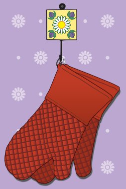 Hanging Kitchen Mitts clipart