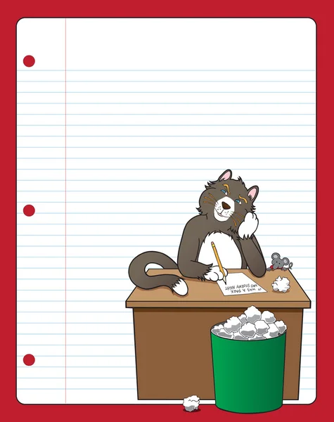 Kočičí spisovatel na stůl — Stockový vektor