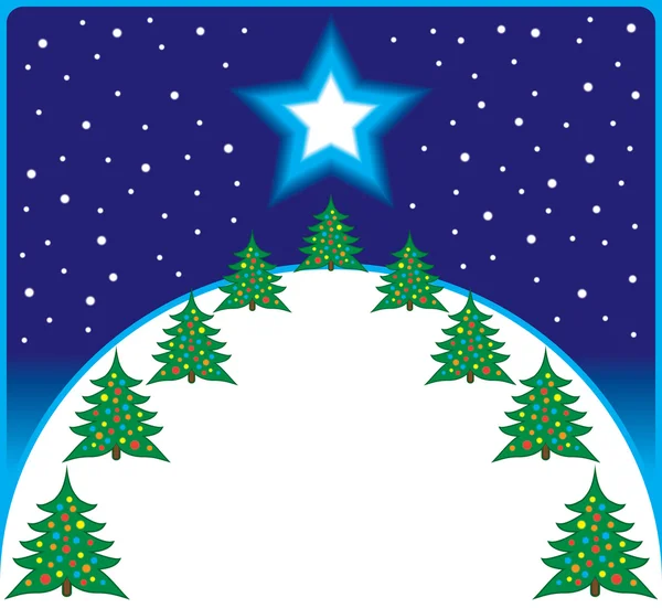 Árbol de Navidad Hill — Vector de stock