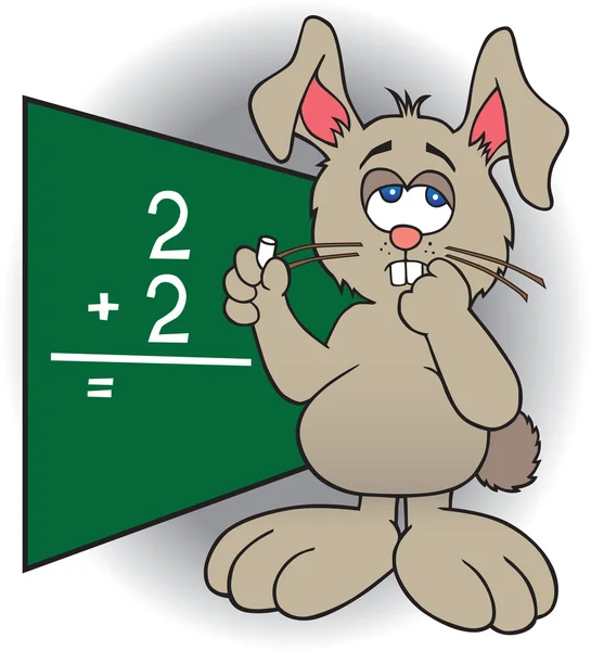 Dumb Bunny di Blackboard - Stok Vektor