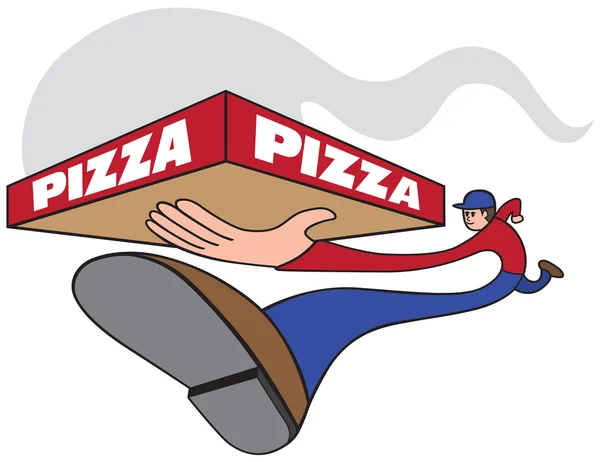 Entrega rápida de pizza — Vetor de Stock