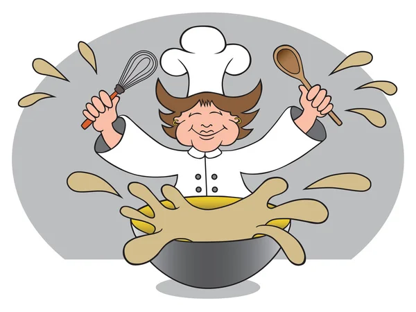 Rendetlen anyuka Chef — Stock Vector