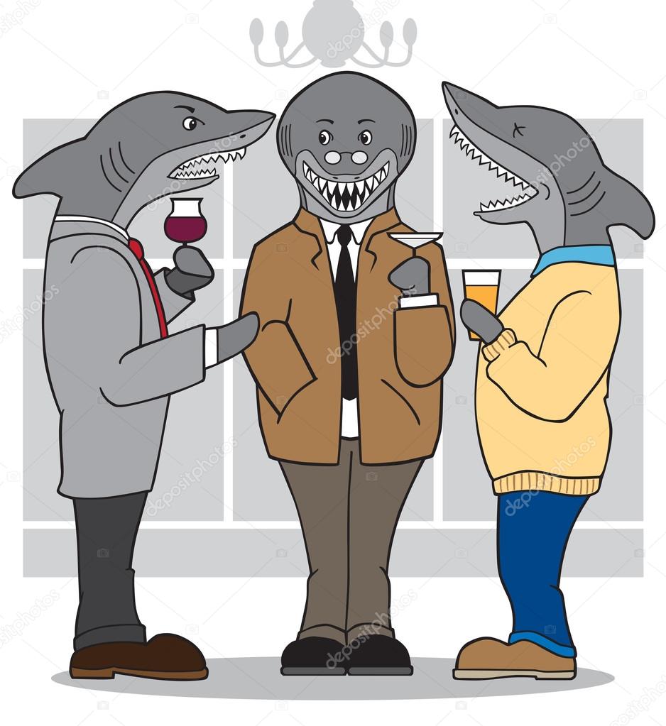 Business Sharks at Party