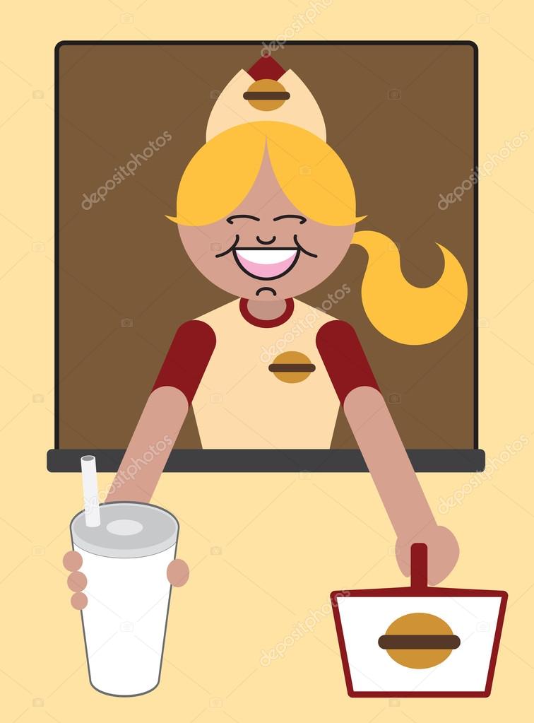 Fast Food Worker Stock Vector C Ken Cook 94007798