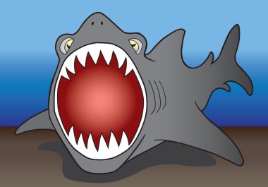 Vicious attacking shark clipart