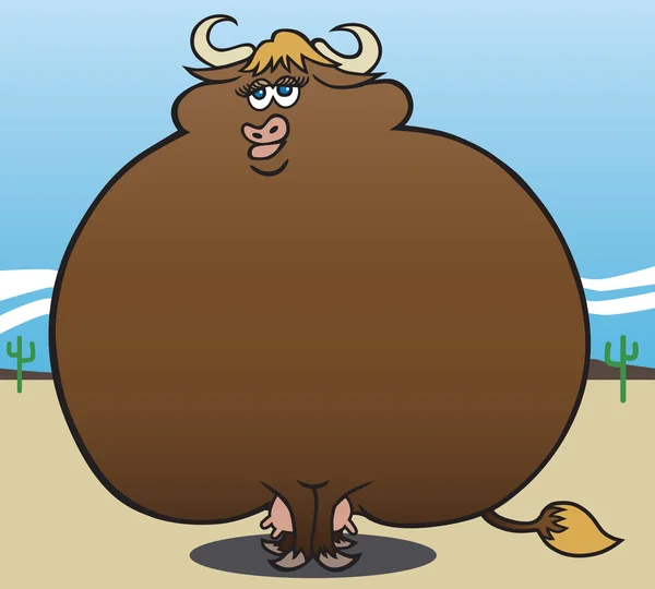 Sorridente mucca sovrappeso — Vettoriale Stock