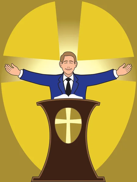 Prêcheur au service — Image vectorielle