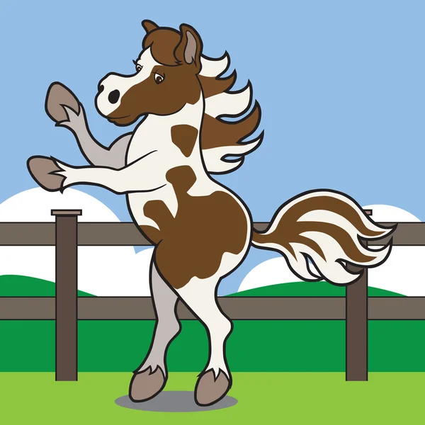 Fokken Cartoon paard — Stockvector