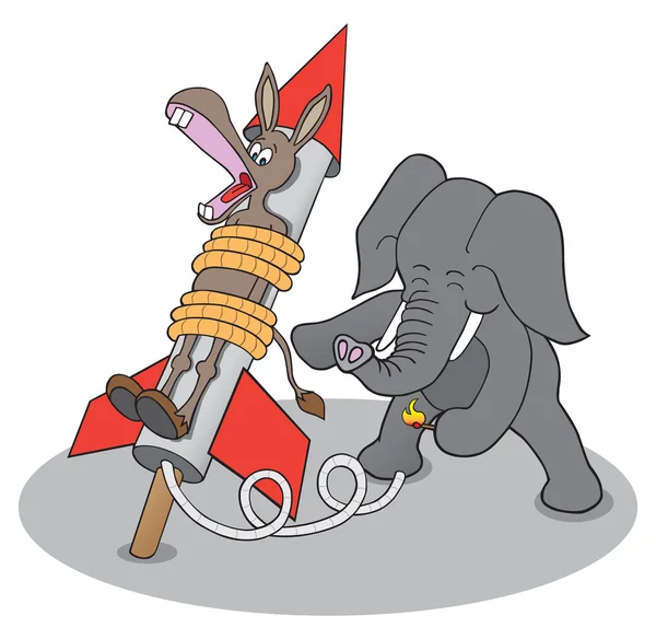 Democraat Rocket Donkey — Stockvector