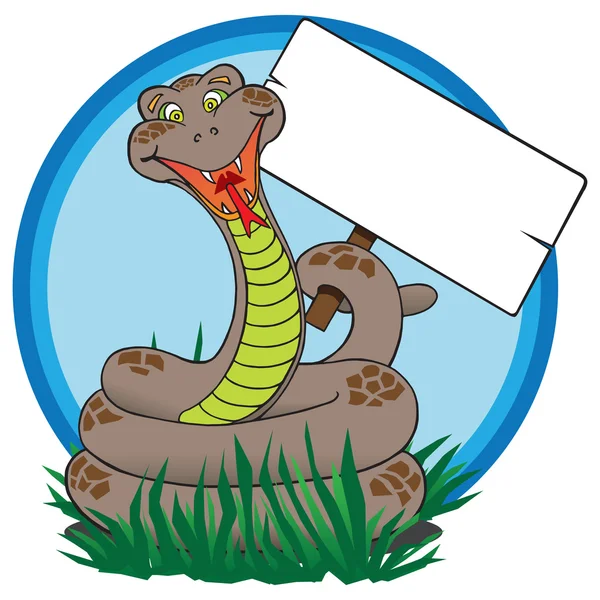 Bir işareti ile yılan — Stok Vektör