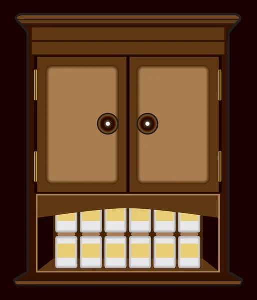 Gabinete nocturno espeluznante — Vector de stock