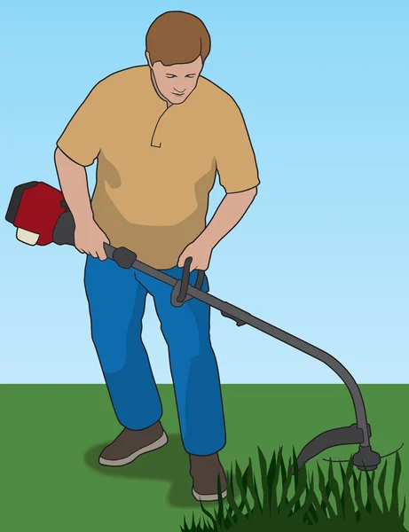 Homme qui chasse les mauvaises herbes — Image vectorielle