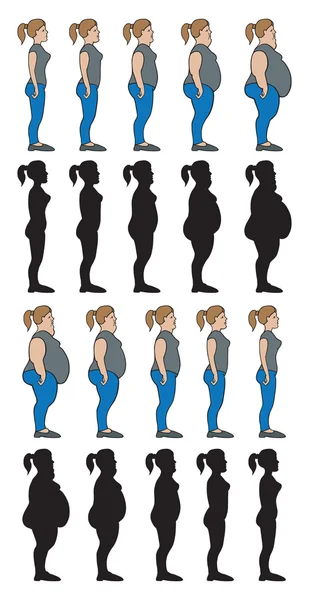 महिला वजन चरणों — स्टॉक वेक्टर
