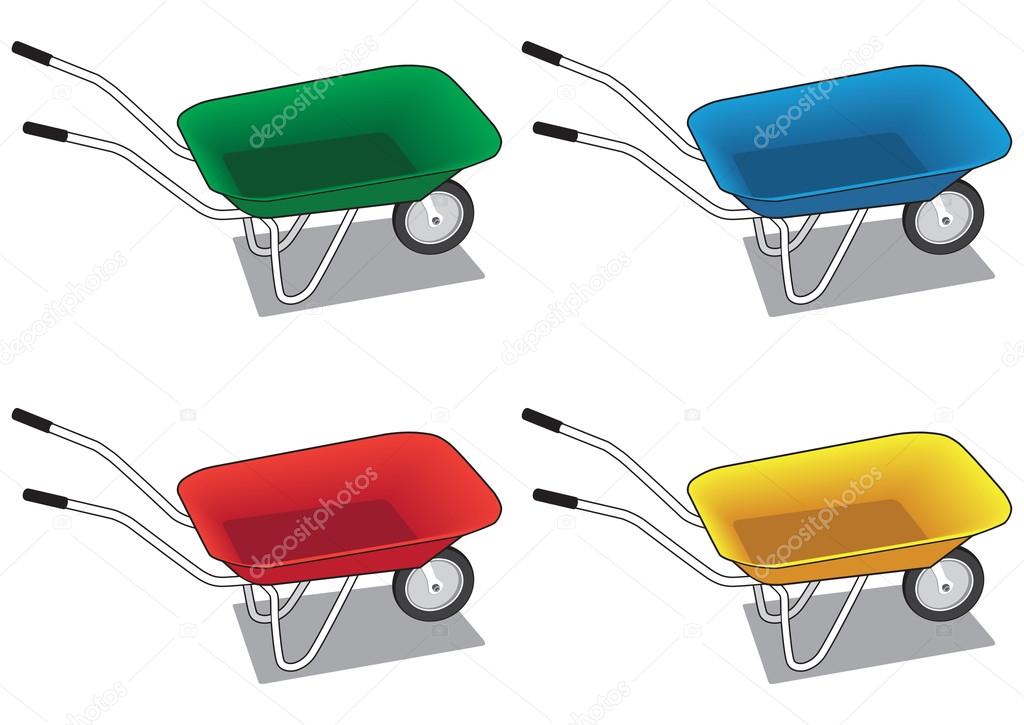Schubkarren in verschiedenen Farben — Stockvektor © Ken_Cook #94015434