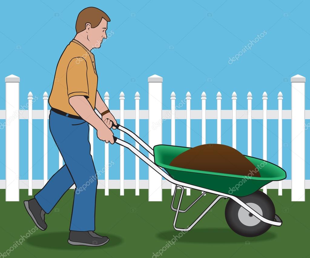 Man doing yard work
