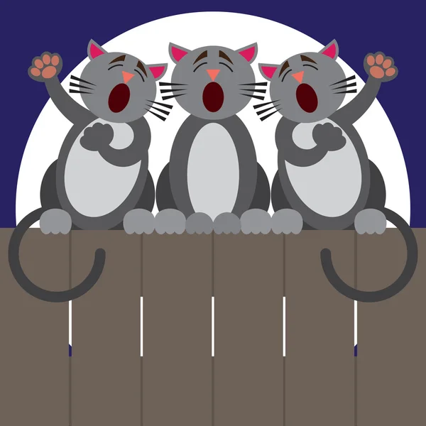 Trío de valla de gato — Archivo Imágenes Vectoriales